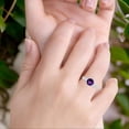 thumbnail image 6 of Natural Amethyst Size-9 Art Deco Round Cathedral Ring Classic Vintage Style CZ Wedding Engagement Ring For Women 925 Sterling Silver Gifts For Her, 6 of 6