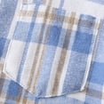 thumbnail image 4 of Jolyshlid Boys 2 Piece Summer Outfit Set Plaid Shirt and Shorts Casual Clothing Set for Kids 11-12Years,Light Blue, 4 of 8