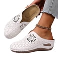 thumbnail image 3 of Domuza Clogs Mules for Women 2026 Summer Hollow Out Breathable Platform Wedge Slippers Sandals Comfortable Closed Toe Slip On Orthopedic Casual Walking Shoes with Arch Support Beige 9（EU-42）, 3 of 4