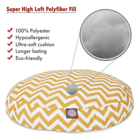 Majestic Pet Chevron Round Dog Bed Treated Polyester Removable Cover Yellow Medium 36 x 36 x 5