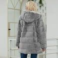 thumbnail image 5 of IROINNID Women's Winter Warm Mid-Long Coat Solid Color Open Front Long Sleeve Outwear, Gray, 5 of 9