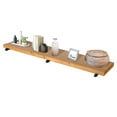 thumbnail image 5 of TEN49 Industrial Pipe Wood Wall Shelf - 60" Real Wooden Shelf w/ Special Walnut Color & 1.8" Extra Thickness - Modern Interior Decor Floating Shelving - Rustic Farmhouse Style Bookshelf - Set of 1, 5 of 7