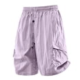 thumbnail image 7 of VV AVEORS Men'S Quick Dry Cargo Shorts With Drawstring Lightweight Breathable Sports Athletic Outdoor Shorts With Zipper Pockets Light Purple M, 7 of 7