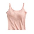 thumbnail image 2 of Fanxing Crop Tank Top for Women Basic Solid Spaghetti Strap Camisole Cotton Sleeveless Bralette Pink,L, 2 of 5