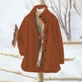 thumbnail image 2 of VISALY Cropped Cardigan Long Sleeve Cardigan New Cardigan Button Down Coat Solid Color Cardigan Hoodie Fleece Coat Button Down Cardigans Cardigan with Pockets Brown L, 2 of 5