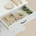 thumbnail image 4 of Coffee Bar, 42" Kitchen Storage Cabinet with Adjustable Shelves & 8 Shelves & Drawer, Sideboard Buffet Cabinet for Kitchen, Dining Room - White, 4 of 8