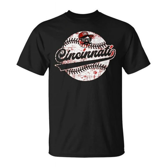 SR Cincinnati Baseball Heart Distressed Vintage Baseball Fans Unisex T-Shirt