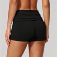 thumbnail image 5 of vigerkar High-Rise Foldover Yoga Shorts for Women - Stretchy Fabric for Pilates, Workout & Casual Streetwear (Black, S), 5 of 6