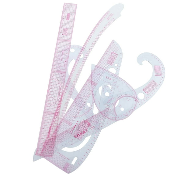 HONITANO Accurate Multi-functional Sewing Ruler 1Set in Pink for DIY Clothing Making and Professional Use