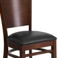 thumbnail image 6 of BizChair Solid Back Walnut Wood Restaurant Chair - Black Vinyl Seat, 6 of 11