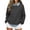 Dark Gray, variant on Qiopertar Women's Patchwork Denim Sweater Collared Long Sleeve Casual Crewneck Loose Comfy Fall Winter Top, Black L