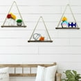 thumbnail image 2 of Excello Global Products Rustic Distressed Wood Hanging Shelves: 17-inch with Swing Rope Floating Shelves (Dark Brown - Pack of 3) - EGP-HD-0177, 2 of 3