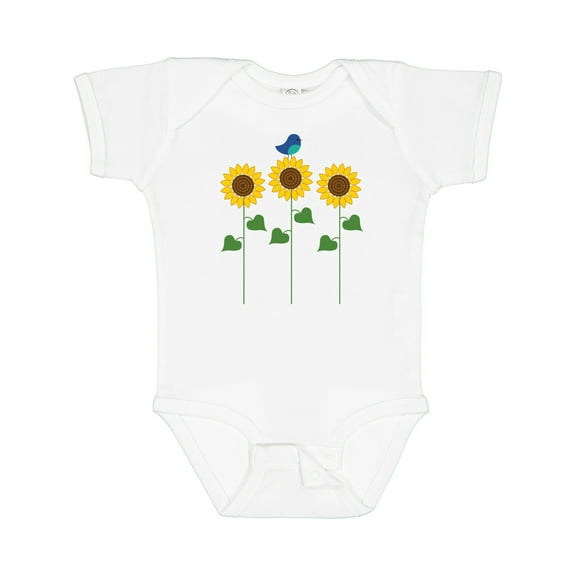 Inktastic Sunflower Garden and Bird Boys or Girls Baby Bodysuit