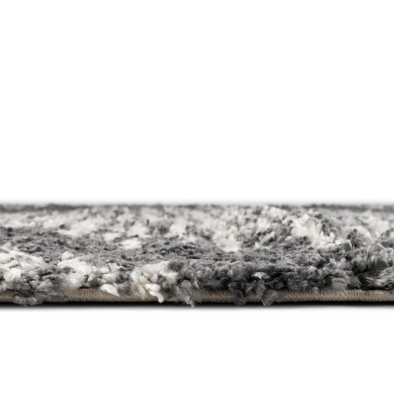 Rugs.com Serenity Shag Collection Rug – 10' x 14' Gray Shag Rug Perfect For Living Rooms, Large Dining Rooms, Open Floorplans