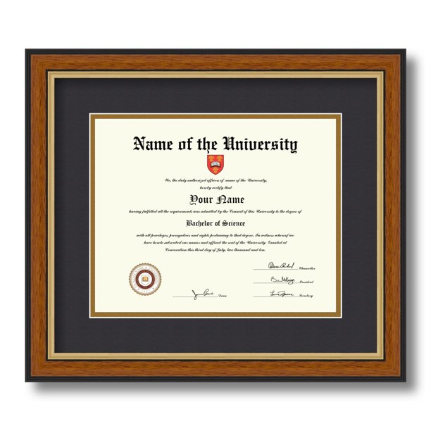 ArtToFrames 8x10 inch Diploma Frame Framed in Medium Tricolored