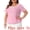 Pink, variant on Women's Plus Blouse Sweetheart Neck Contrast Trim Tie Knot Short Sleeve Tee 1X Black