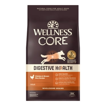 Wellness CORE Digestive Health Dry Dog Food, Wholesome Grains, Natural, High Quality Ingredients for Dogs with Sensitive Stomachs, Chicken Recipe, (24-Pound Bag)