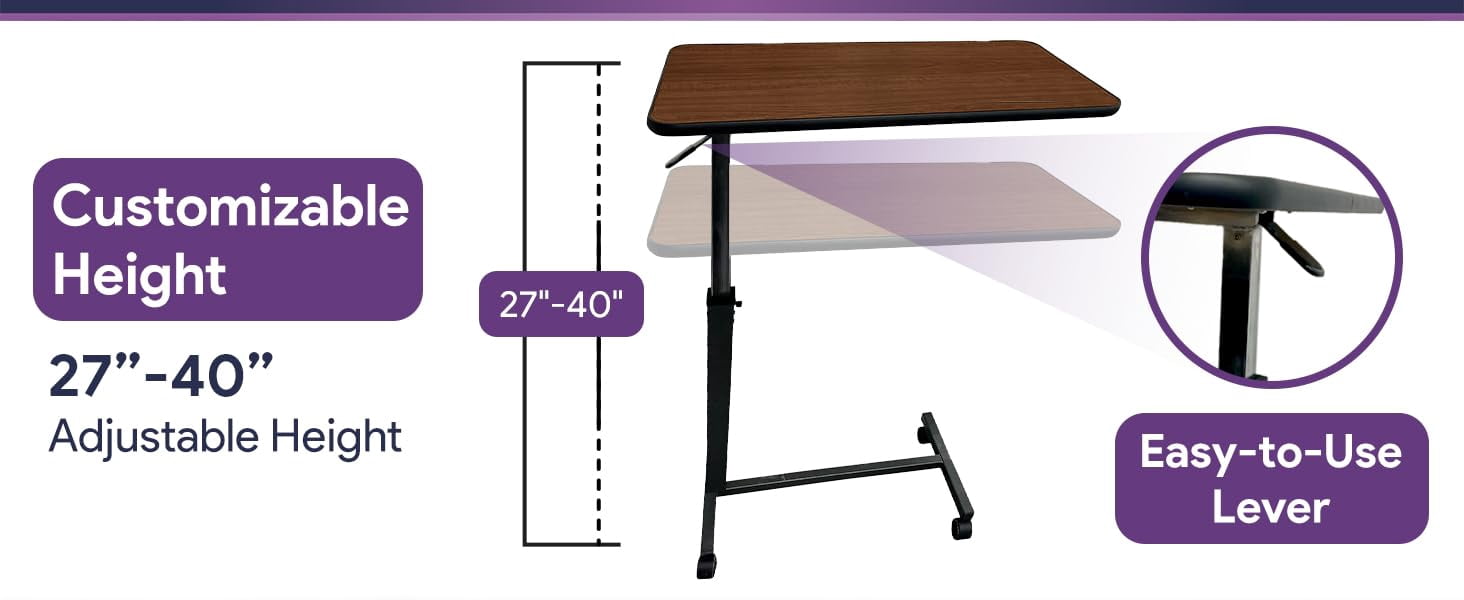 ProHeal Full Electric Hospital Bed Package With Overbed Table For Home - Rails and Mattress Included, Medical Bed - 36" x 80"