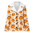 thumbnail image 4 of Puntoco Abrigo Mujer Halloween Impreso Moda Manga Larga Bolsillo Compuesto Felpa Botón Abrigo Manga Larga Sin Sombrero Casual Abrigo/Chaqueta Liquidación Puntoco Puntoco-1, 4 of 4