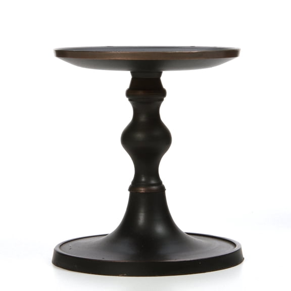 Hosley 5 inch High, Antique Bronze Pillar Candle Holder