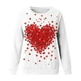 thumbnail image 4 of SOMOWI Chandails de la Saint-Valentin pour Femmes, Imprimé, Col Rond, Coupe Ajustée, Chandail à Enfiler, Manches Longues, Entraînement, Blouse Ample, Blanc, Graphique, Hauts d'Automne, P, 4 of 5