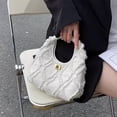 thumbnail image 3 of Bolso de hombro pequeño de lona para mujer, bandolera pequeña informal de Color sólido, tamaño libre, color blanco, 3 of 8