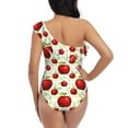thumbnail image 5 of Picia Fruit Apples Pattern Women's One Piece Swimsuits,One Shoulder Swimwear Asymmetric ,Ruffle Monokinis Bathing Suits,High Waisted Flattering Bathing Suits-XX-Large, 5 of 8