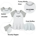 thumbnail image 2 of Social Distancing Fail Funny Dresses For Baby, Newborn Babies Skirts, Infant Princess Dress, 0-24M Kids Graphic Clothes (Gray Raglan Dresses, 6-12 Months), 2 of 5