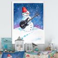 thumbnail image 1 of Designart Christmas Snowman Playing Guitar II Traditional Canvas Wall Art, 1 of 4