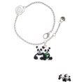 thumbnail image 2 of Delight Jewelry Resin Panda Bear Best Friends Silver-tone Rose Link Chain Bracelet, 6.25"+1.75" Extender, 2 of 4