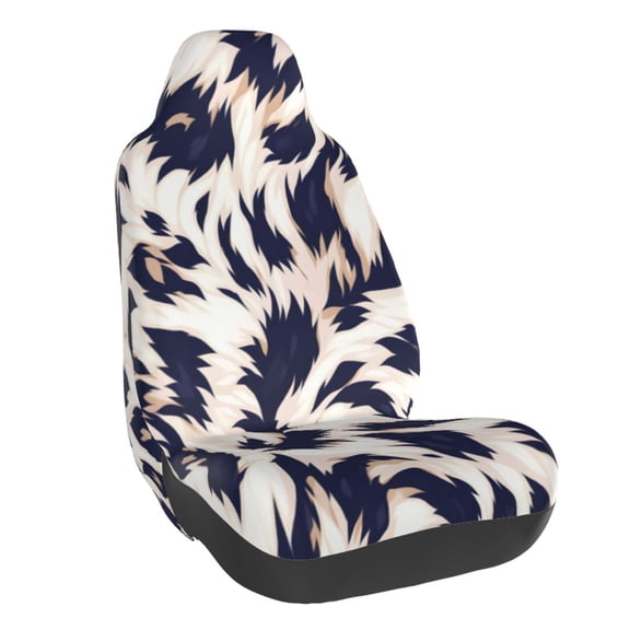 Car Seat Cover Set (1-Piece) Front Seat Cushion Cover Elastic Breathable Seat Pad Universal Fit For Women & Men Suv, Truck, Van Car Seat Cover Accessories Animal Print Style Aliceblue_1