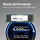 thumbnail image 2 of SSD Crucial E100 480 GB M.2 NVMe PCIe Gen4 4700 MB/s, 2 of 5