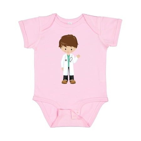 

Inktastic Doctor Lab Coat Medicine Cute Boy Brown Hair Gift Baby Boy Bodysuit