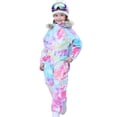 thumbnail image 2 of Kid's One Piece Snowsuits Overalls Ski Suits Jackets Coats Jumpsuits Winter Outdoor Waterproof Snowboard Snow Suits for Boys Girls, 2 of 5