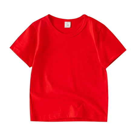 

MIASHUI Kids Boys Girls Solid Color T Shirts Tops Tee Clothes