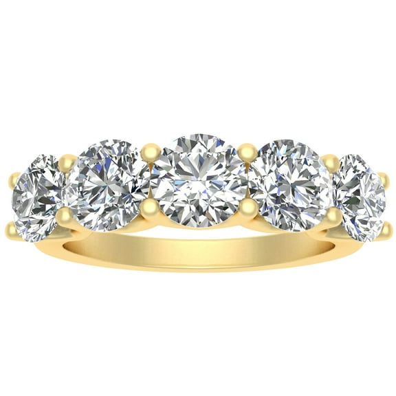 1.50ctw Diamond Five Stone Anniversary Band in 14k Yellow Gold