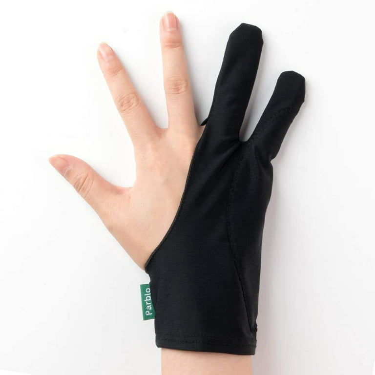 Parblo PR-01 Two-Finger Glove for Graphics Drawing Tablet, Ipad Glove,  Drawing Glove, Artist Glove, Black, Free Size 