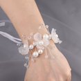 thumbnail image 5 of HEVIRGO Wrist Corsage Elegant Comfortable Touch Anti-Wear Bride Bridesmaid Wrist Corsage Flower Bracelet for Wedding Engagement Bl, 5 of 8