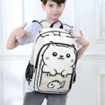 thumbnail image 6 of FORMRS Unisex School Backpack 17" Student Travel Bag with Laptop Compartment, Beige Chubby Cat, 6 of 7