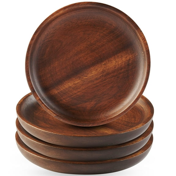 Table Concept Coasters for Drinks, Premium Acacia Wood Coasters for Coffee Table, Home Decor, Housewarming Gifts - Set of 4