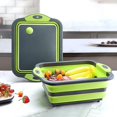 thumbnail image 3 of Tabla de cortar plegable escalable con contenedor de filtro, tabla de cortar plegable de gel de sílice de grado alimenticio, cocina, camping, picnic, barbacoa, lavabo de drenaje, 3 of 5
