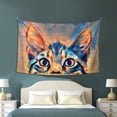thumbnail image 3 of Cat Face Orange Fantasy Wall Decor Tapestry , Room Bedroom Wall Hangings Tapestry Blue,60" X 40", 3 of 9