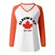 thumbnail image 3 of MHFRRA Camiseta de Manga Larga con Cuello En V y Estampado de La Bandera de Canadá para Mujer Naranja, 3 of 4
