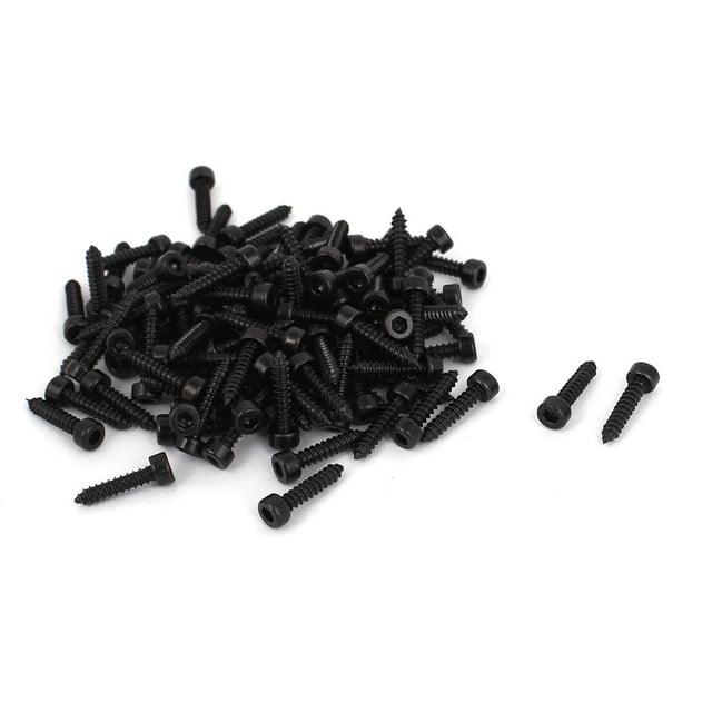 Tornillos autorroscantes de acero carbono con cabeza hexagonal de 2.6 mm x 12 mm, 100 piezas