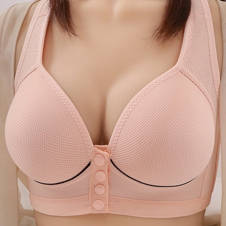 Clearance Bras Under $5! Cagogo Women s Plus Size Front Close Wireless Bra Full Coverage Push Up No Underwire Everyday Bras Comfort Support Bralettes Brasieres Para Mujer
