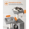 thumbnail image 3 of Feandrea Árbol de Gatos, Torre para Gatos, 115 cm, con 2 Plataformas, Gris Claro, 3 of 5