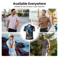 thumbnail image 5 of Rateoe Lonely Night Sky Wolf Pattern Men's Short Sleeve Polo Shirts, Golf Polo Shirts Short Sleeve Performance Moisture Wicking Dry-Small, 5 of 6