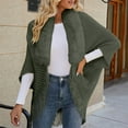 thumbnail image 4 of Knit Cardigan Shrug Shawls Faux Fur Collar Tassels Free-size Ribbed Open Front Cardigan Wraps Sweater for Women (Free Size, Green), 4 of 6