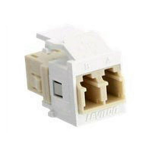Leviton 41085-MLW QuickPort Duplex LC Adapter, MM, Phosphor Bronze Sleeve
