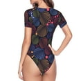 thumbnail image 4 of Balery Colorful Shells Women's Short Sleevee Crew Neck Bodysuit Tops Short Sleeve Tops Basic-X-Large, 4 of 9